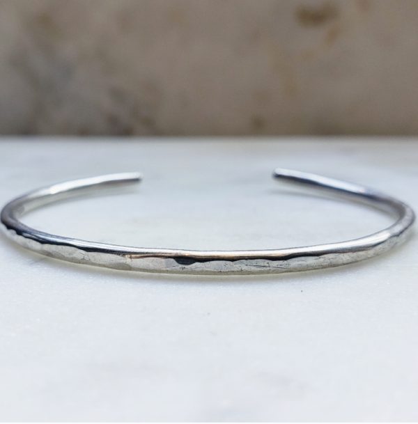 Silver Hammered Cuff