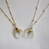 Mother of Pearl Moon Necklace Gold - Image 3