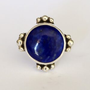 Lapis Lazuli Round Studded Ring {size 6 1/4}