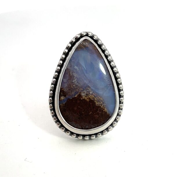 Australian Boulder opal ring {size 8}