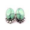 Turquoise statement stud earrings - Image 3