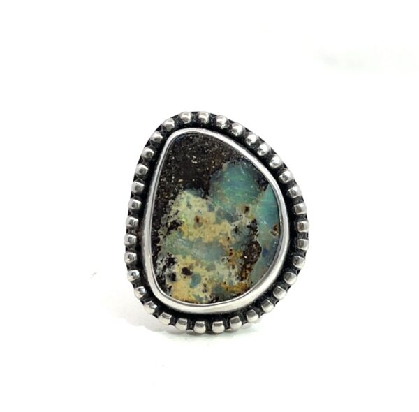 Australian Boulder opal ring {size 7.5}